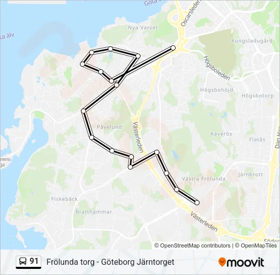 91 Bus Line Map
