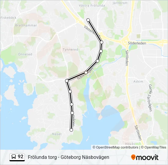 92 Bus Line Map