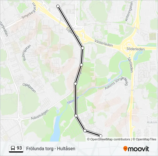 93 Bus Line Map