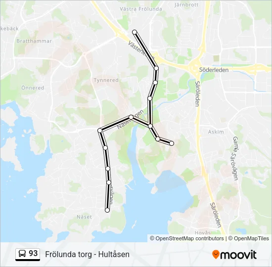 93 Bus Line Map