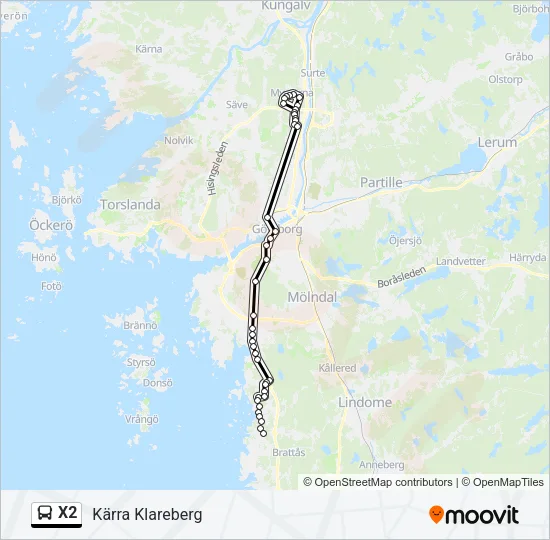 X2 Bus Line Map