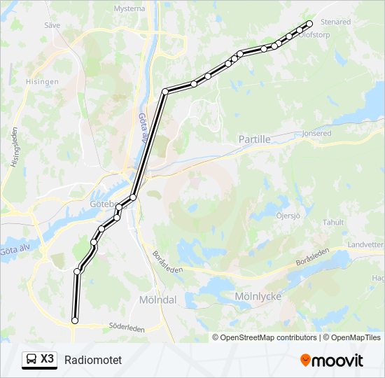 X3 bus Line Map