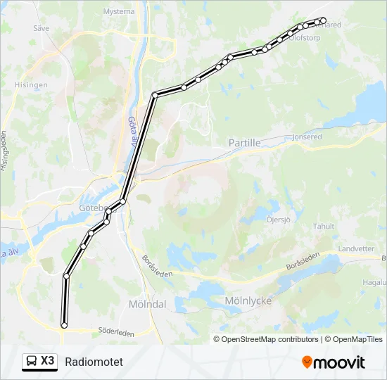 X3 Bus Line Map