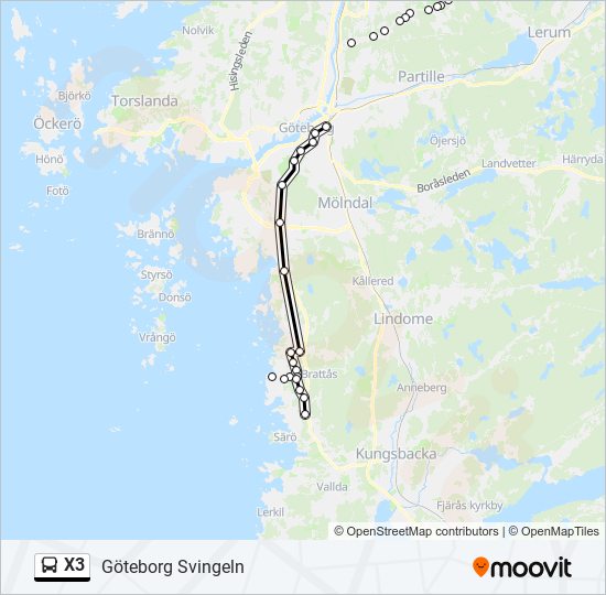 X3 bus Line Map