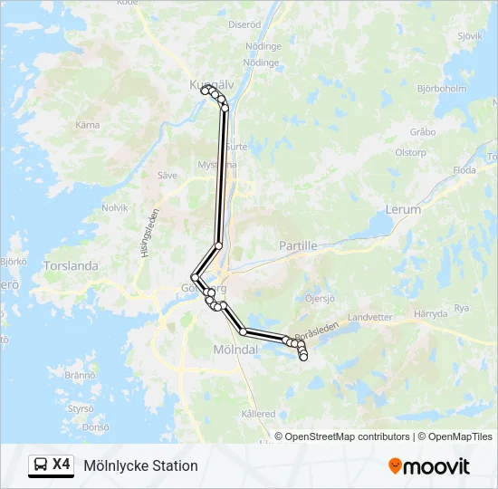 X4 Bus Line Map