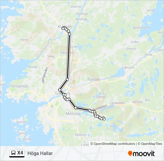 X4 Bus Line Map