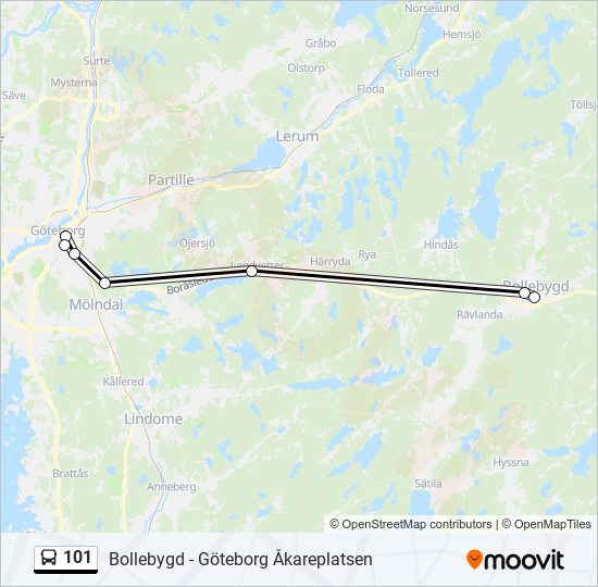 101 bus Line Map