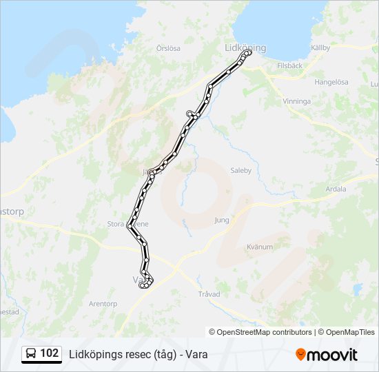 102 bus Line Map