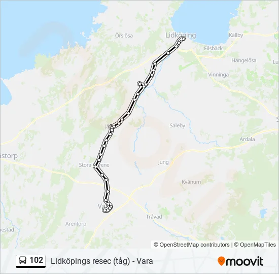 102 Bus Line Map