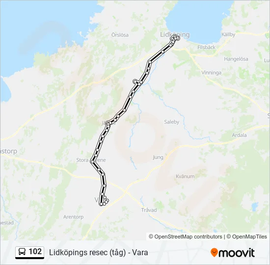 102 Bus Line Map
