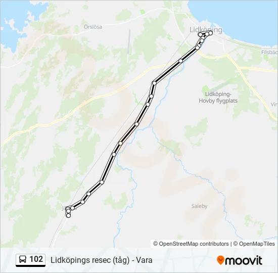 102 Bus Line Map