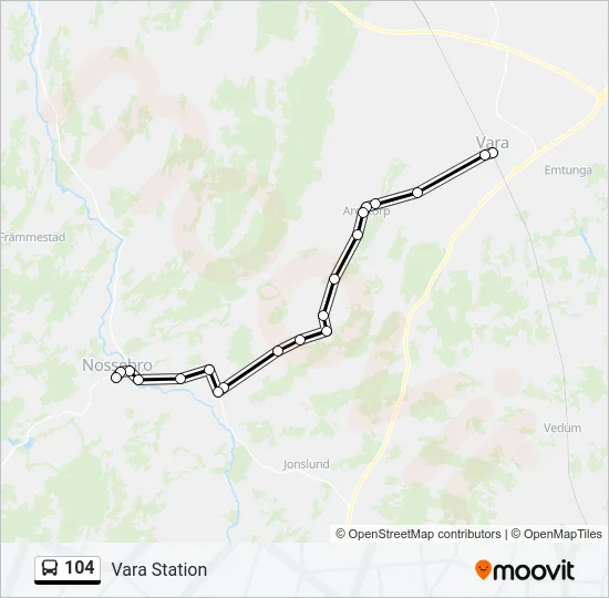 104 Bus Line Map