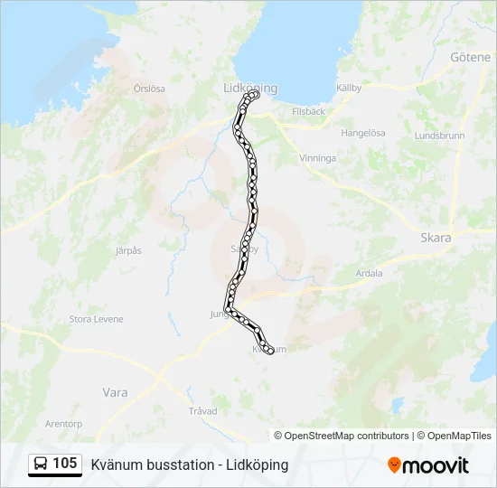 105 Bus Line Map