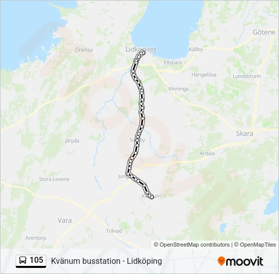 105 Bus Line Map