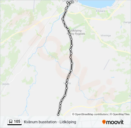 105 Bus Line Map