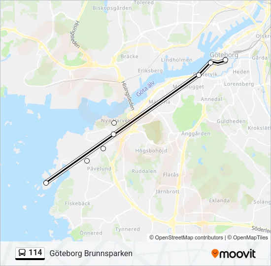 114 Bus Line Map