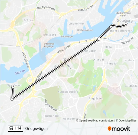 114 Bus Line Map