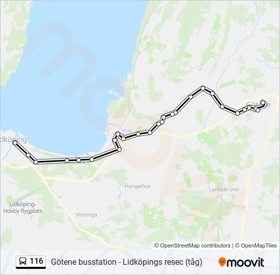 116 bus Line Map