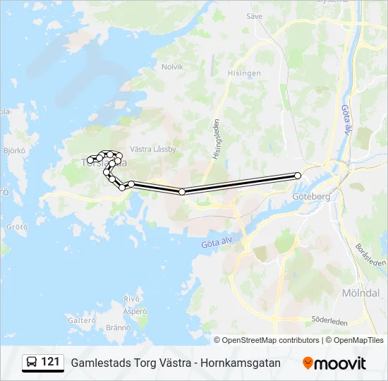 121 Bus Line Map