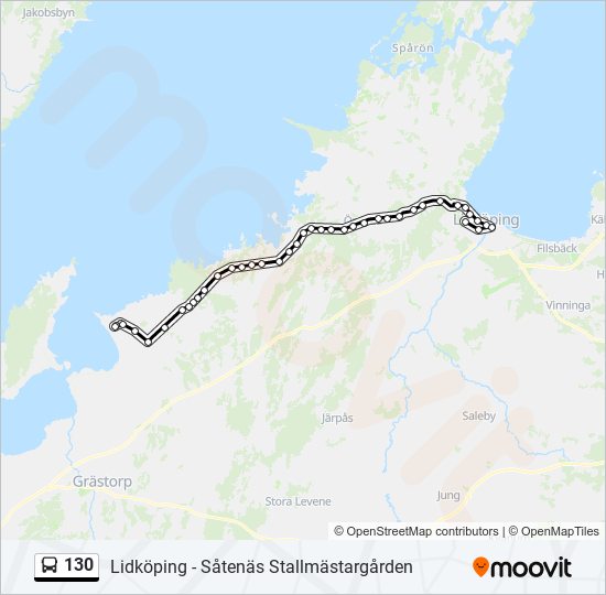 130 bus Line Map