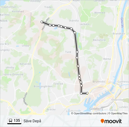 135 Bus Line Map