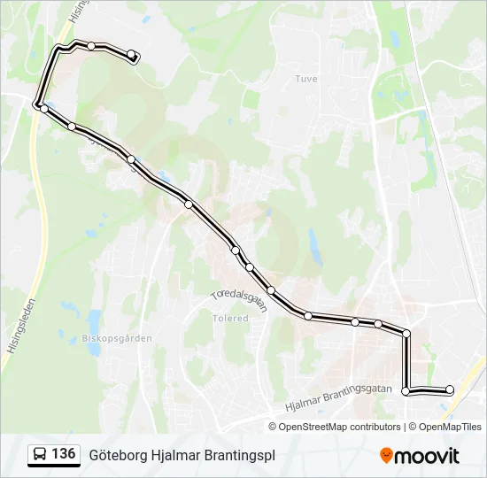 136 Bus Line Map