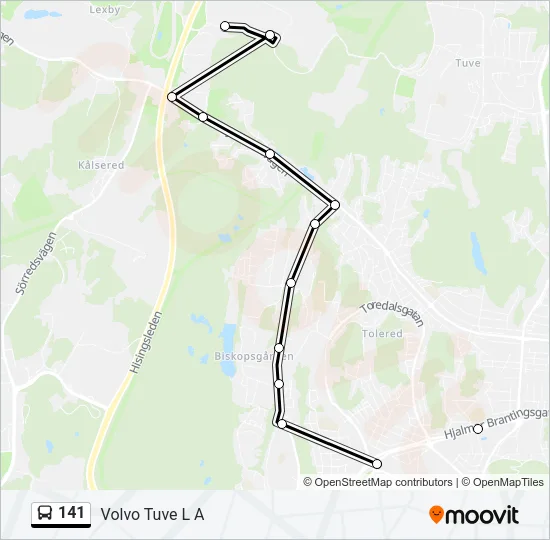141 Bus Line Map