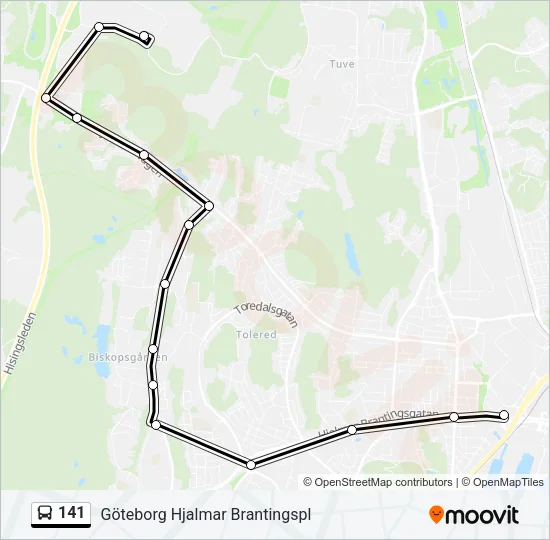 141 Bus Line Map