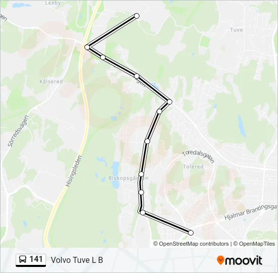 141 Bus Line Map