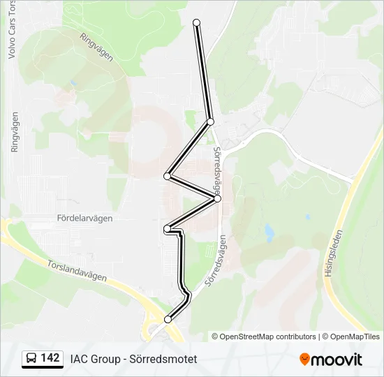 142 Bus Line Map