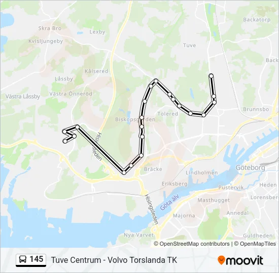 145 Bus Line Map