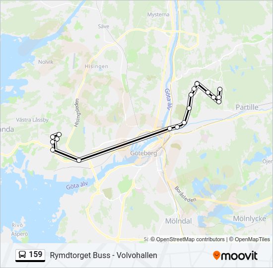 159 bus Line Map