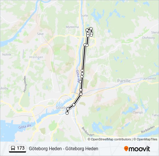 173 bus Line Map