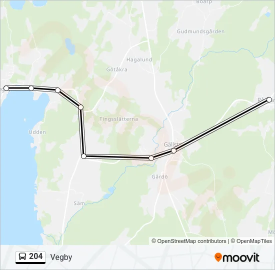 204 Bus Line Map