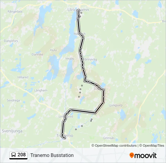 208 Bus Line Map