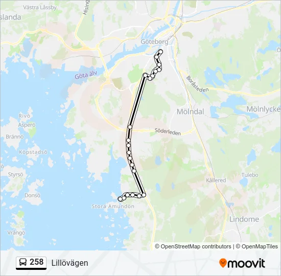258 Bus Line Map