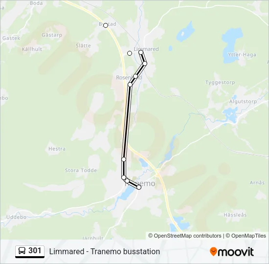 301 Bus Line Map