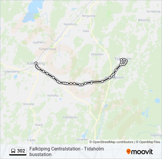 302 bus Line Map