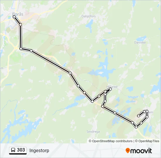 303 Bus Line Map