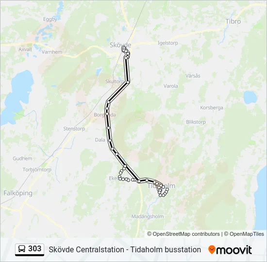 303 Bus Line Map