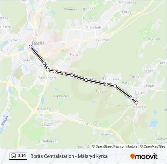 304 bus Line Map