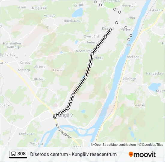 308 Bus Line Map