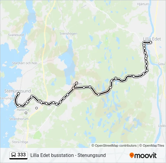 333 Bus Line Map
