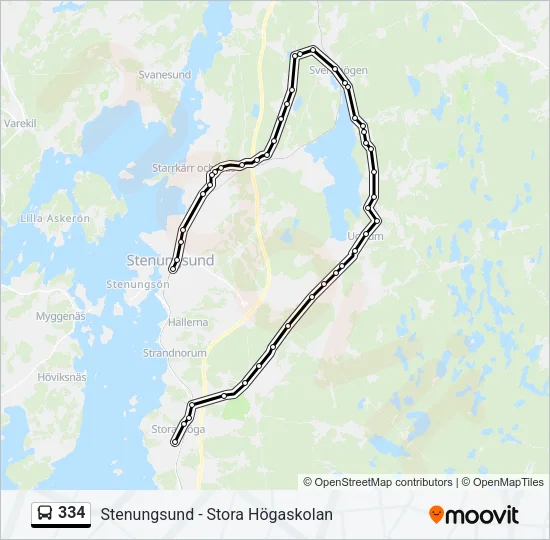 334 Bus Line Map