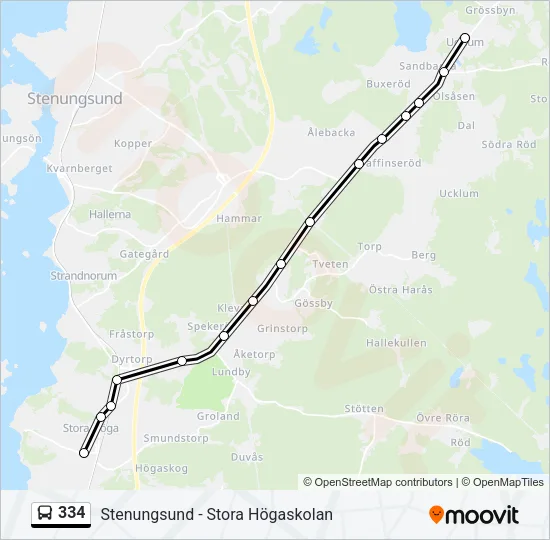 334 Bus Line Map