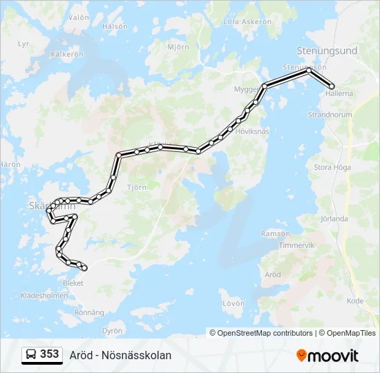 353 Bus Line Map