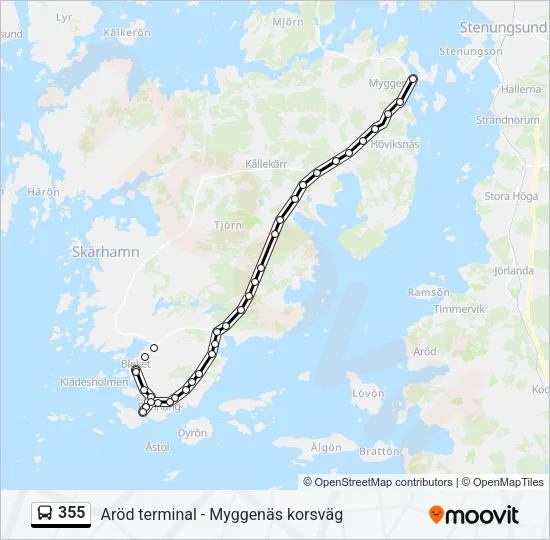 355 Bus Line Map