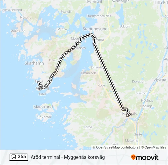 355 Bus Line Map