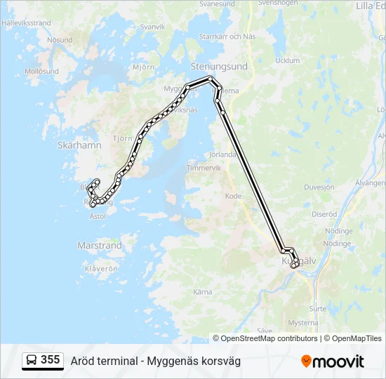355 Bus Line Map