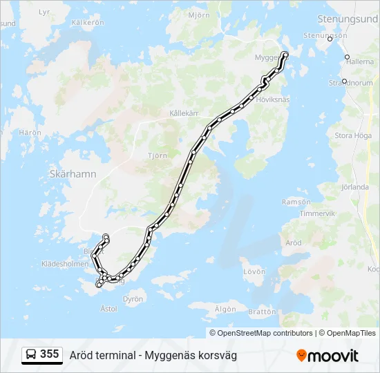 355 Bus Line Map
